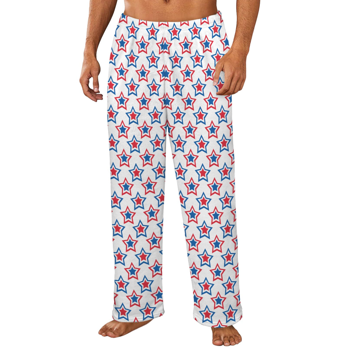 USA/American Flag Inspired Stars Men's Flannel Pajama Trousers Printed in the USA