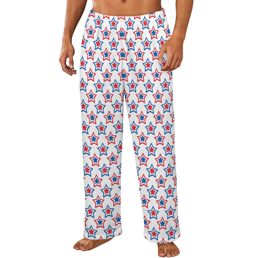 USA/American Flag Inspired Stars Men's Flannel Pajama Trousers Printed in the USA