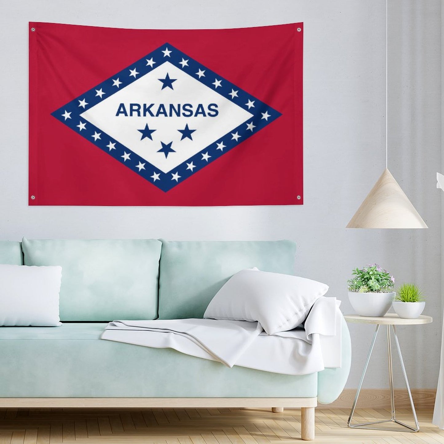 Arkansas Flag Inspired Wall Mount Flag with Four Grommets (35x59 in)