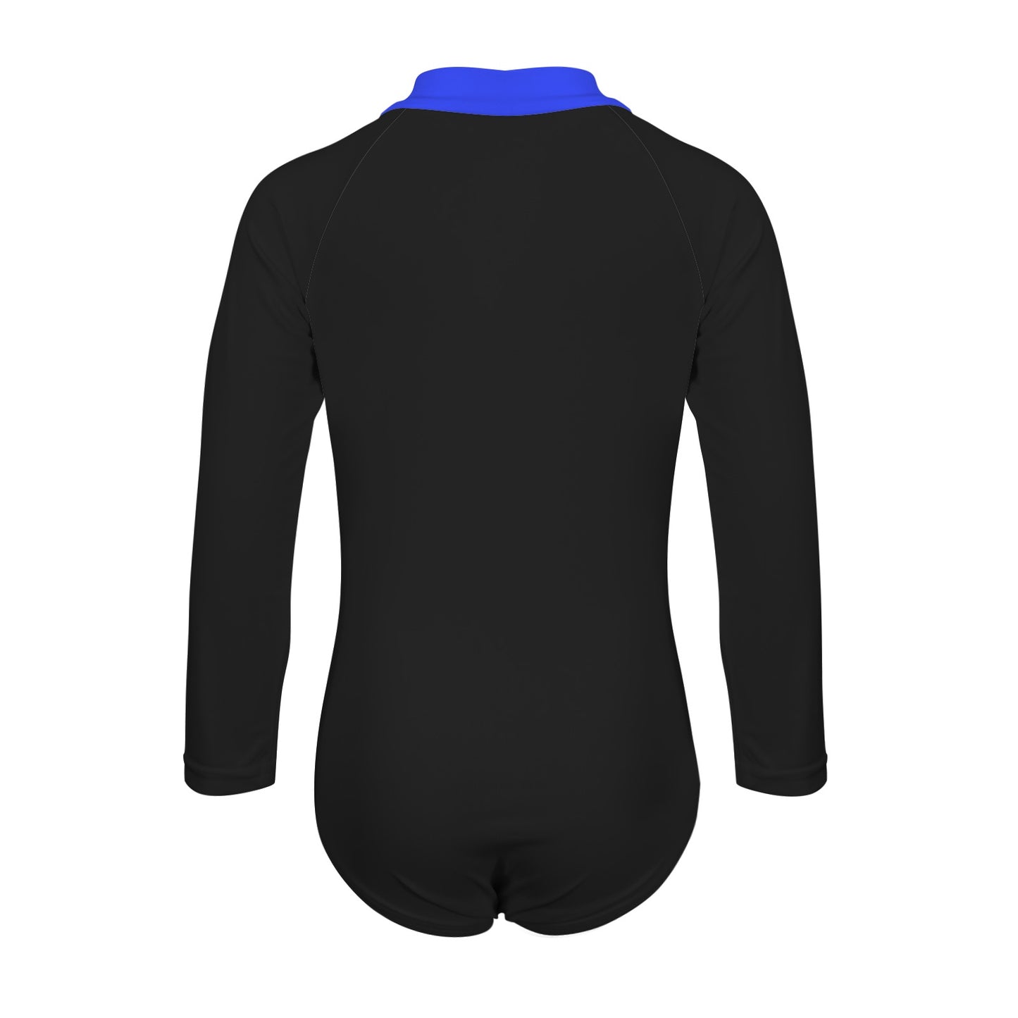 Thin Blue Line Flag Inspired Big Girls' Long Sleeve One-Piece Swimsuit