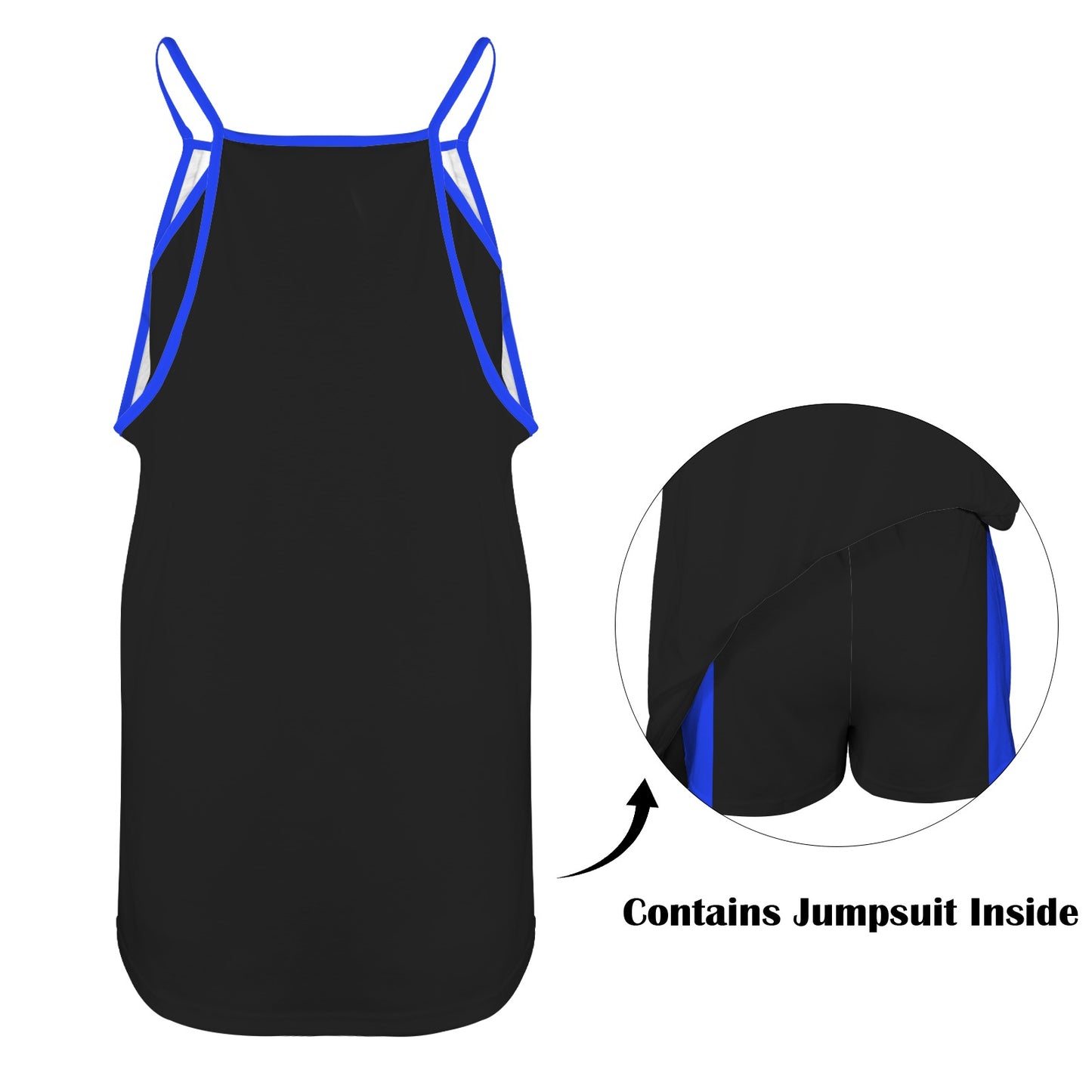 Thin Blue Line Flag Inspired Women's Double-Layered Camisole Dress