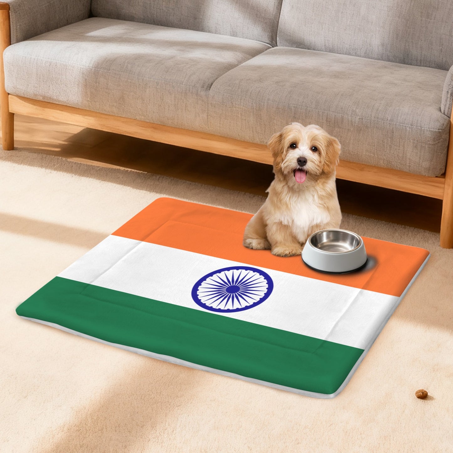 India Flag Inspired Pet Mat 25x18inch (Made in the USA)