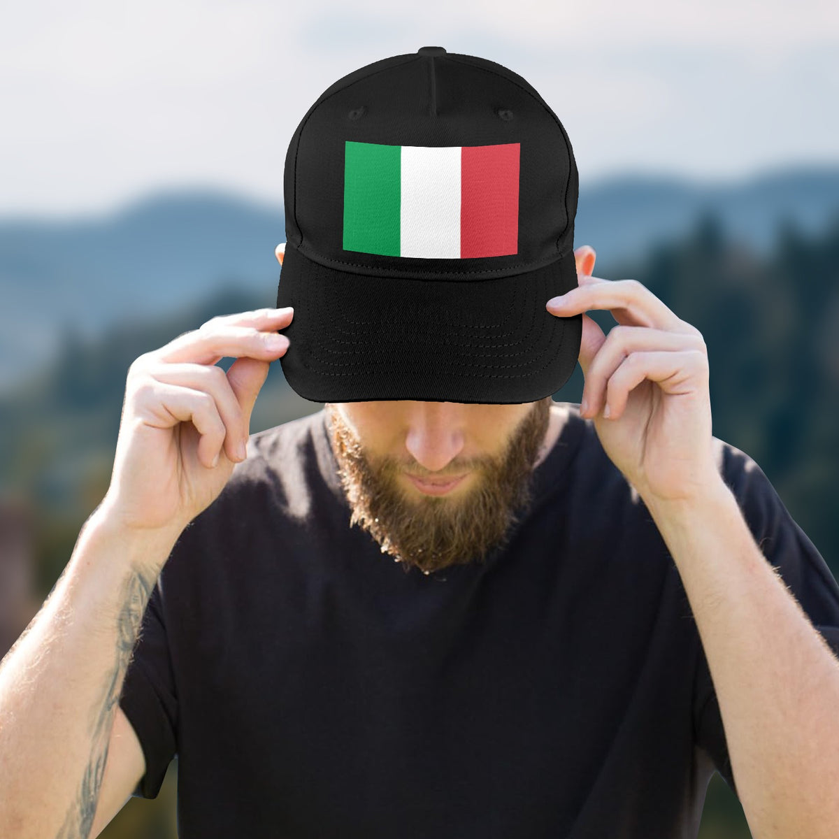 Italian Cap Icon Italy Flag Baseball Cap (Made in USA)