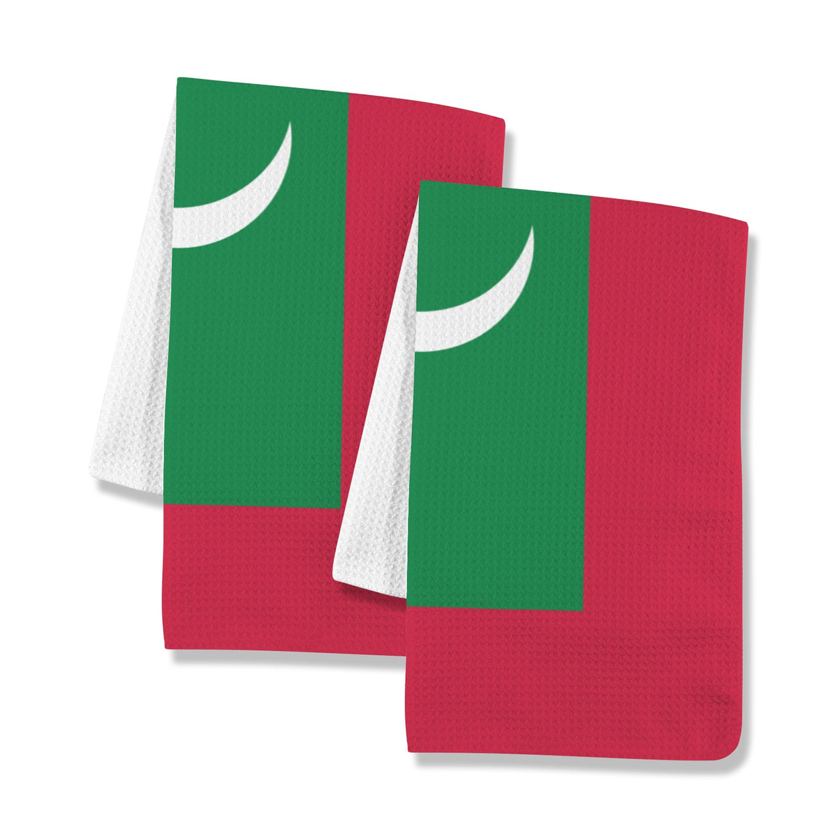 Maldives Flag Inspired Kitchen Towel 40X60cm (Pack of 2) | Printed In the USA