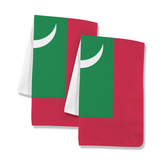 Maldives Flag Inspired Kitchen Towel 40X60cm (Pack of 2) | Printed In the USA