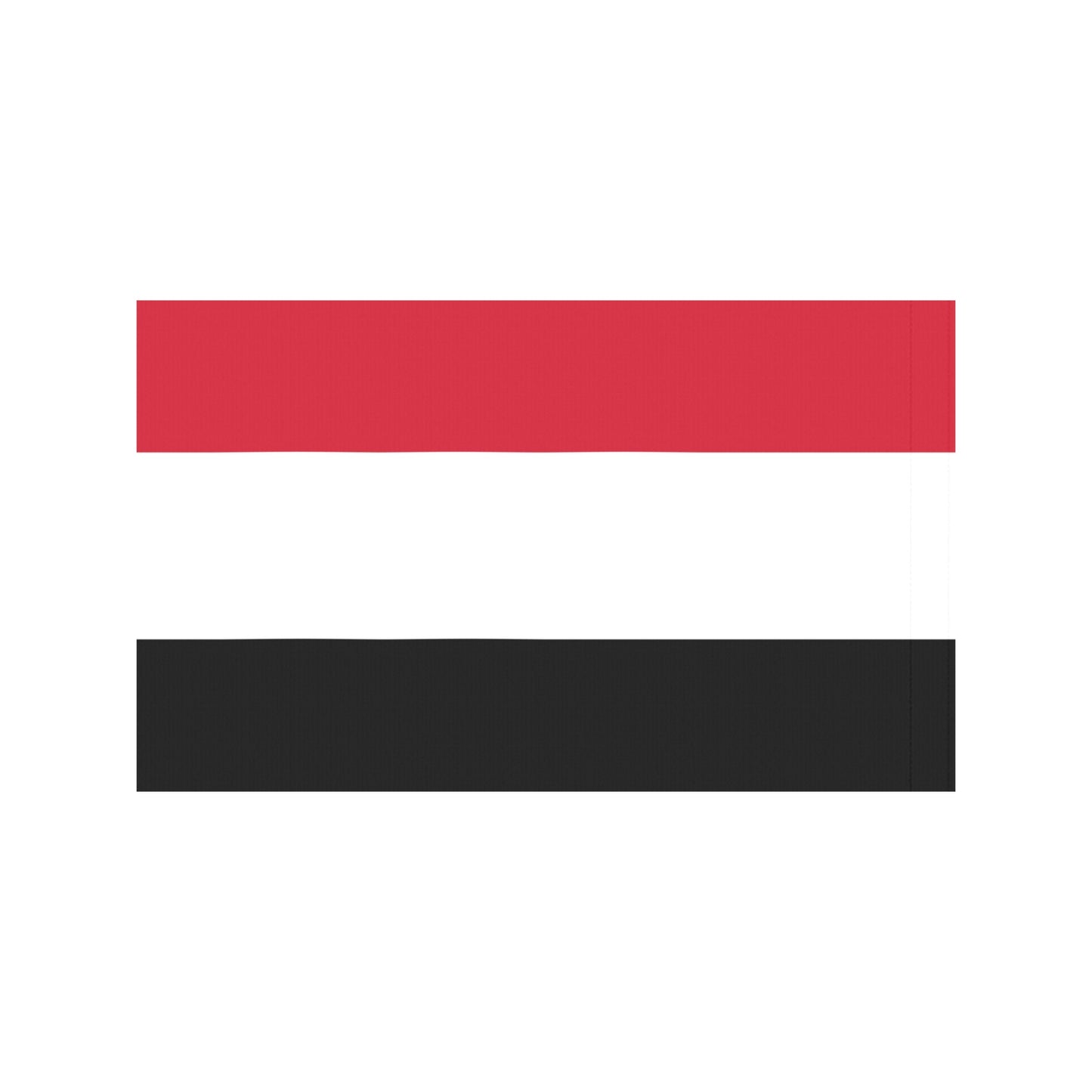 Luv My Flag Yemen flag with red, white, black stripes.