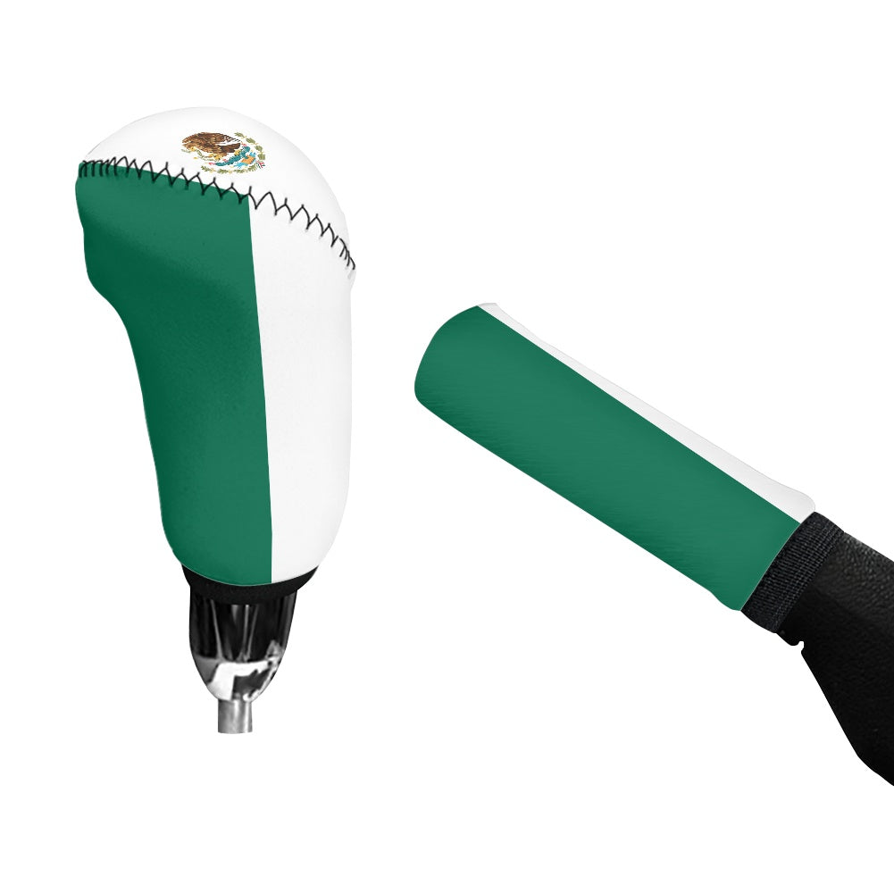 Mexico Flag Inspired Gear Lever Cover+Hand Brake Cover