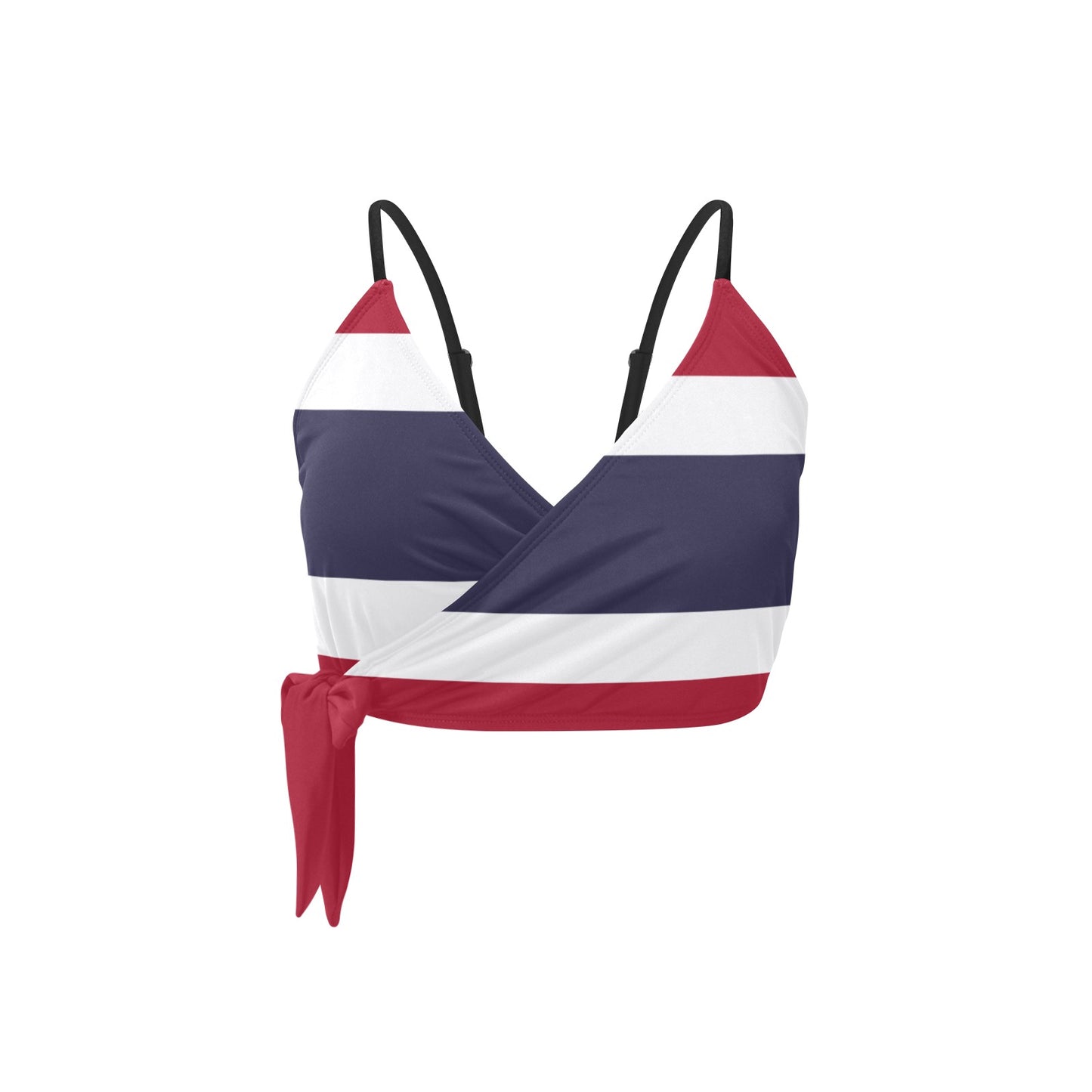 Thailand Flag Inspired Knot Side Bikini Top