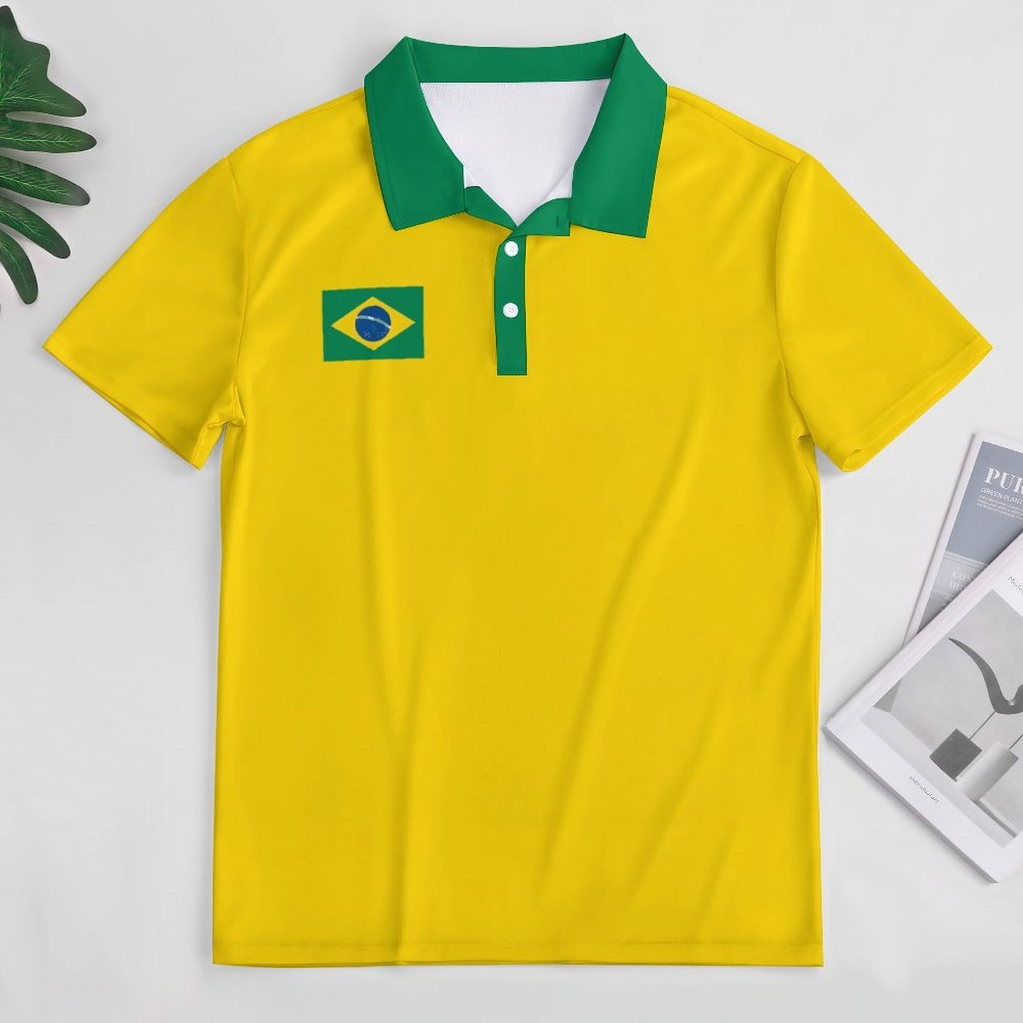 Brazil Flag Inspired Style-2 Women's Straight Fit Polo Shirt