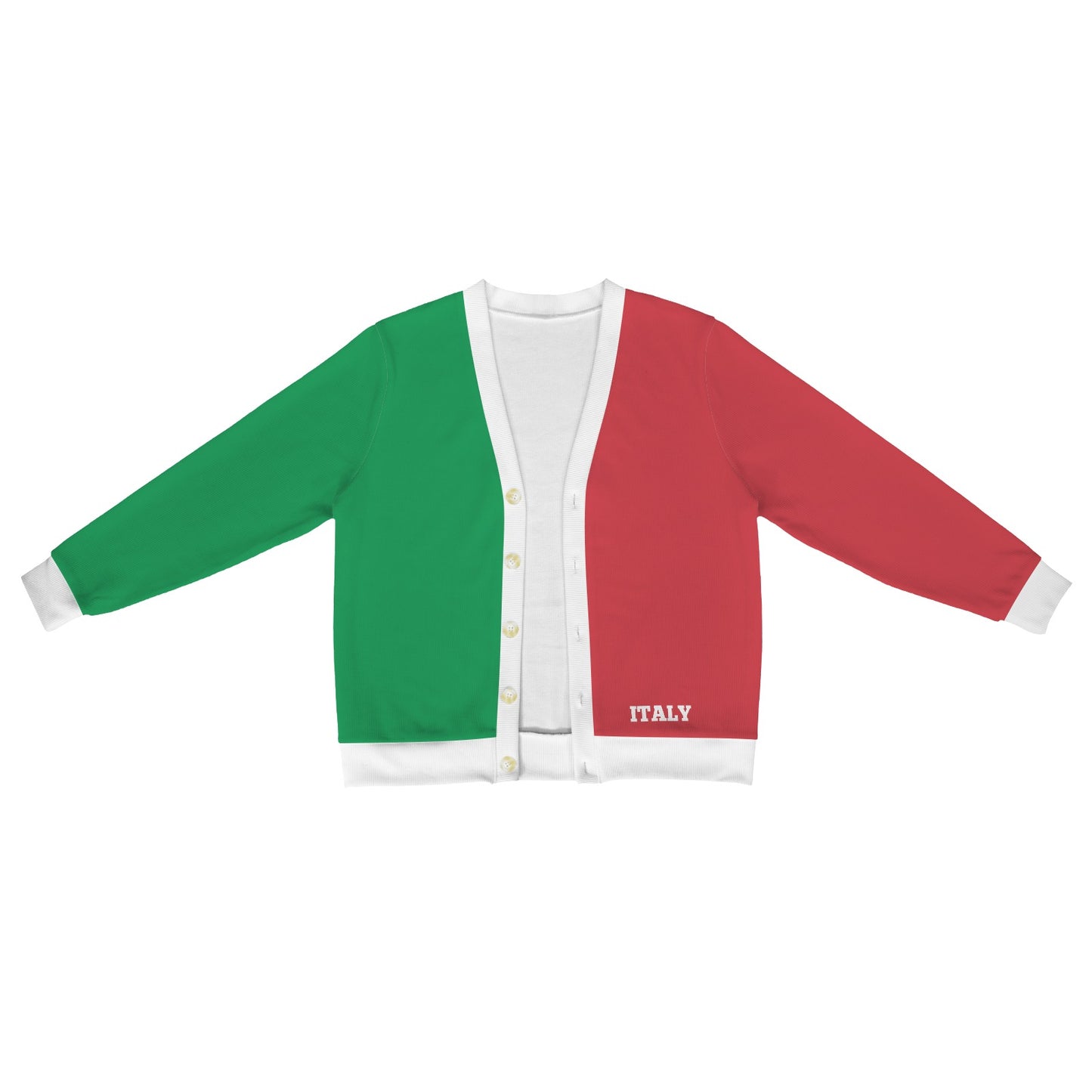 Italy Flag Inspired Men's Cardigan