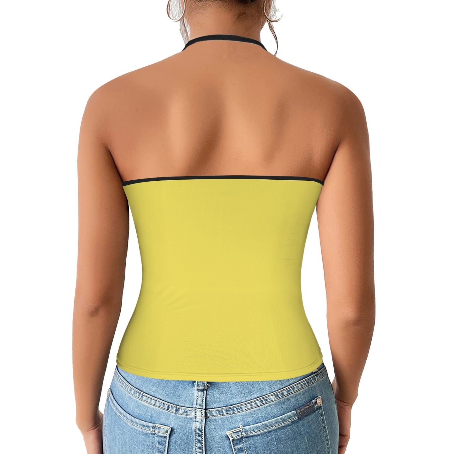 Gadsden Flag Inspired V-neck Halter Open Back Tank Top