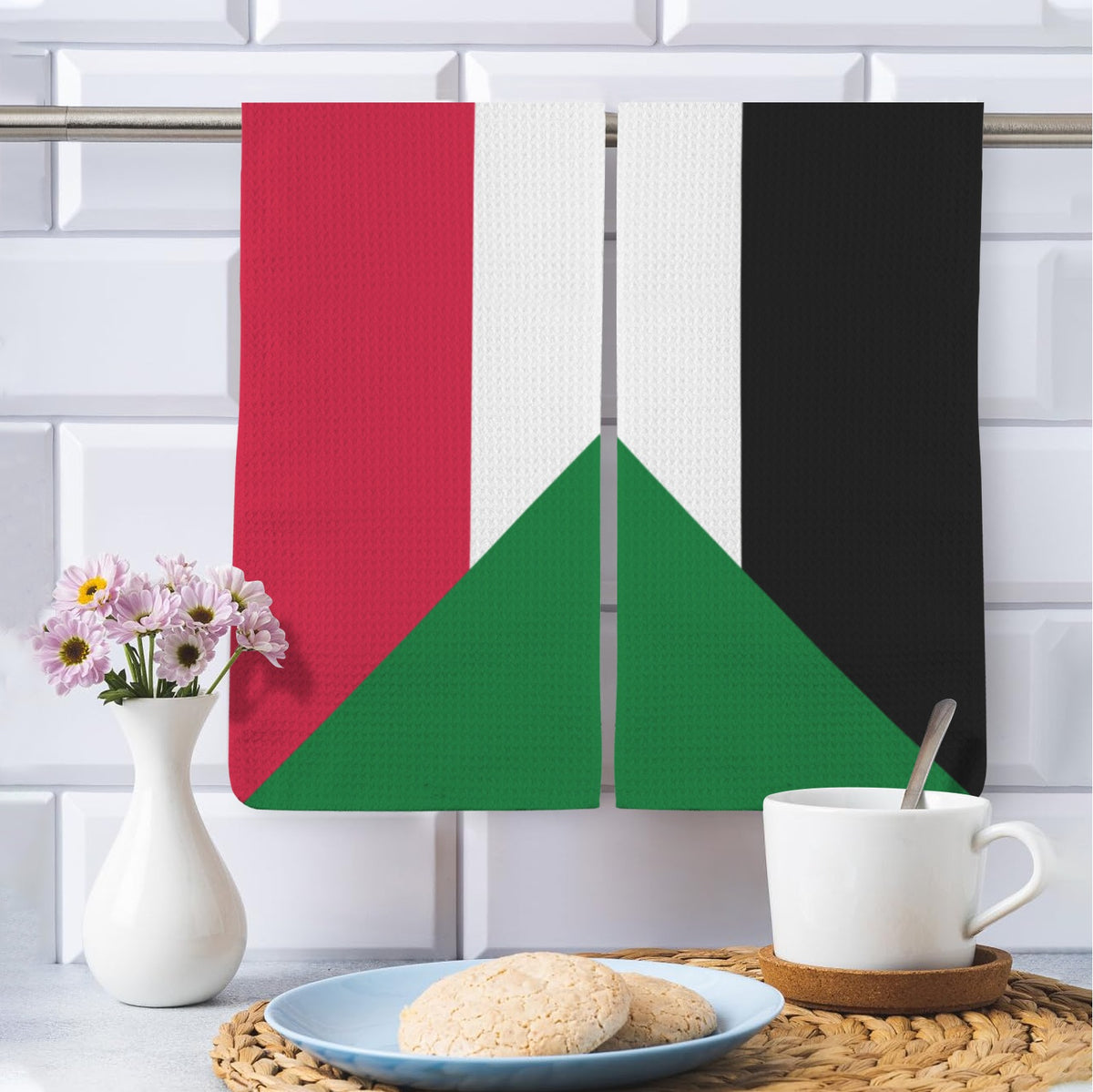 Sudan Flag Inspired Kitchen Towel 40X60cm (Pack of 2) | Printed In the USA
