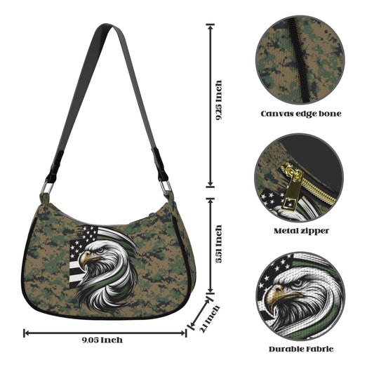 Thin Green Line Flag Inspired Eagle on Digital Camo Women's Shoulder Bag
