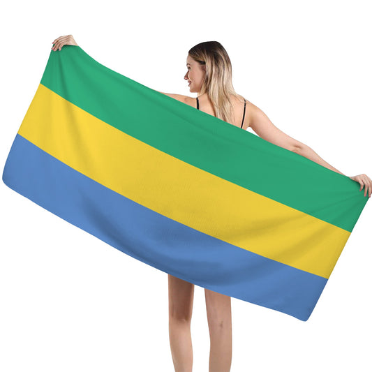 Gabon Flag Inspired Custom Bath Towel 29"x58"(Made in USA)