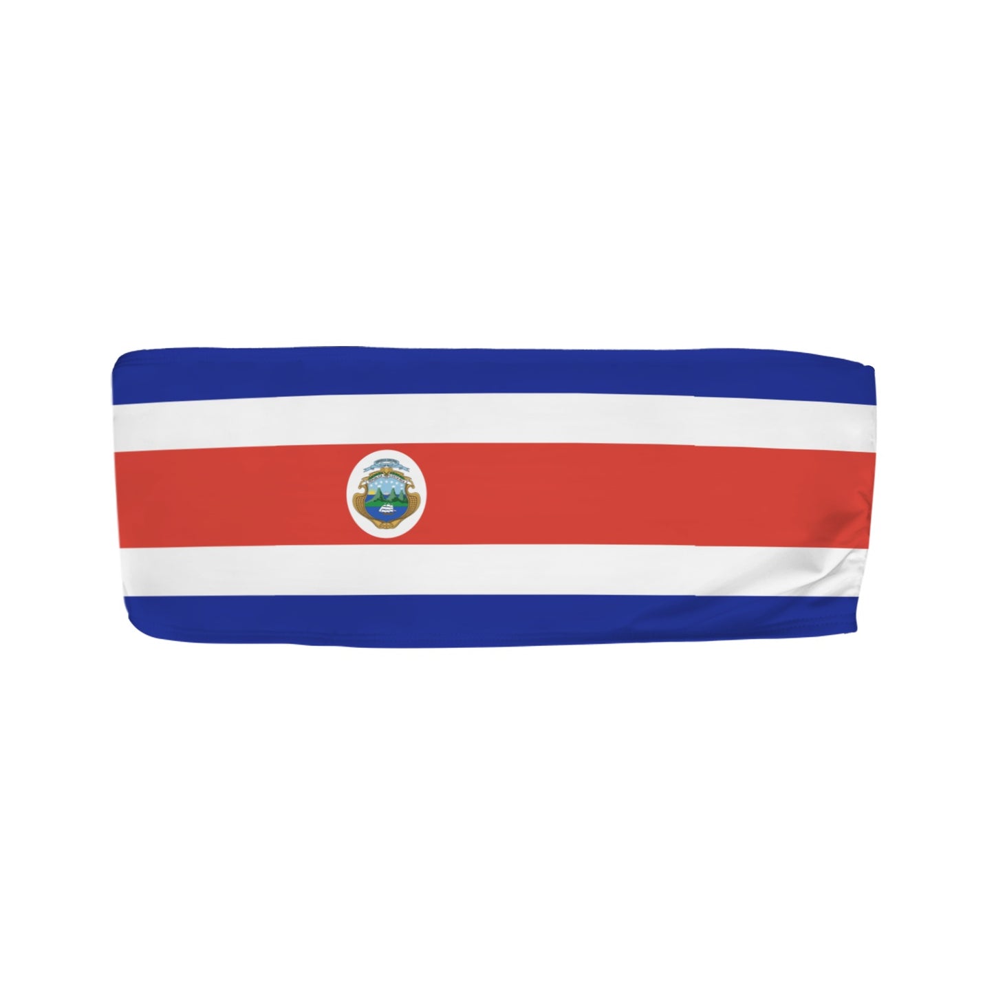 Costa Rica Flag Inspired Bandeau Tube Bikini Top