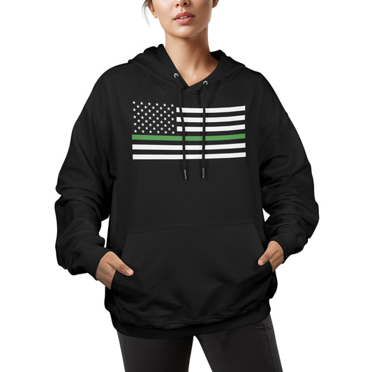 Thin Green Line Flag Women's Hoodie Made in the USA