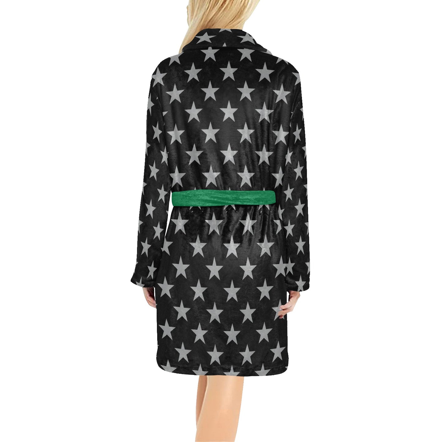 Thin Green Line Flag Inspired Women's Fleece Robe
