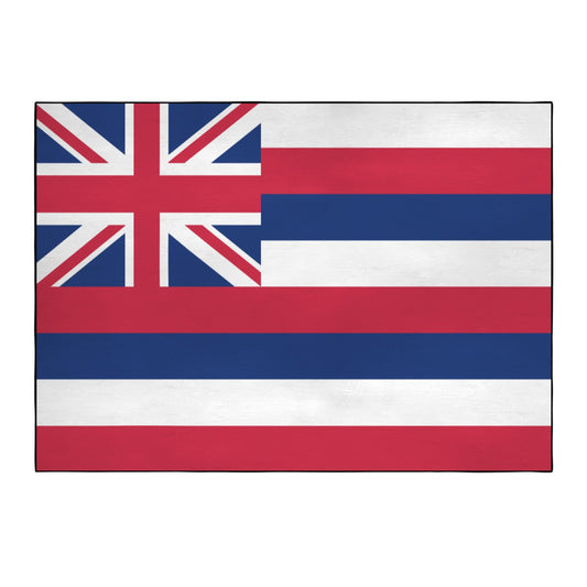 Hawaii Flag Inspired 84x60 Inch Area Rug with Black Binding (Made in the USA)