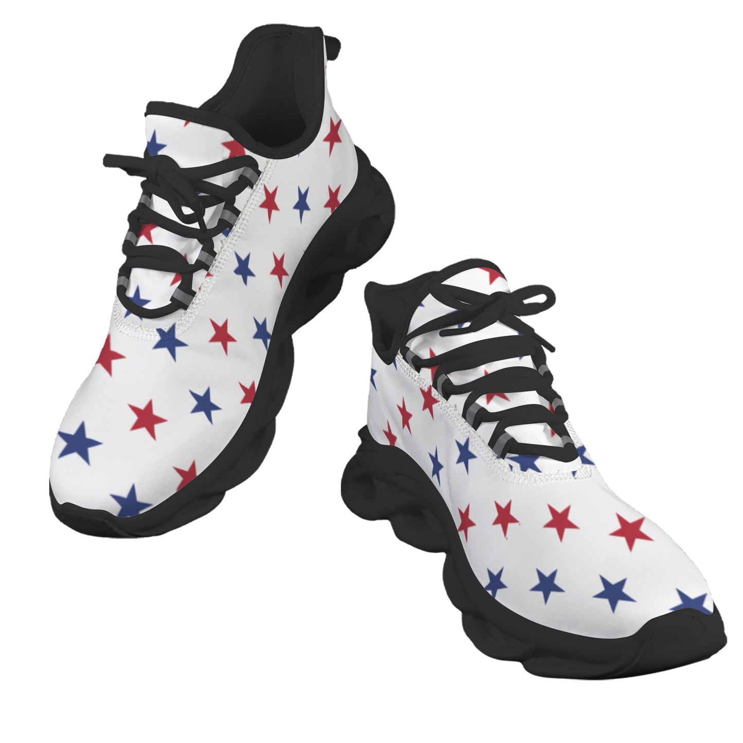 USA/American Flag Inspired Red & Blue Stars Pattern Men's Twisted Sole Sneakers