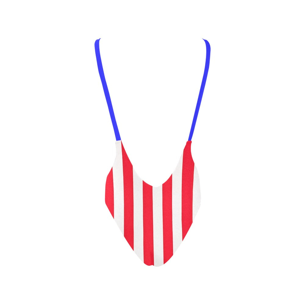 USA/American Flag Inspired Women’s Backless One-Piece Swimsuit (Style-2)
