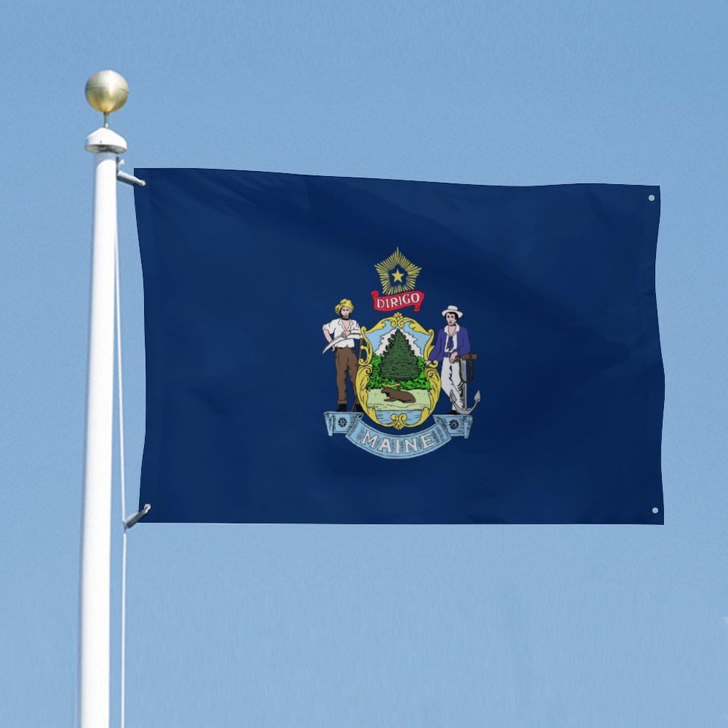Maine Flag Inspired Wall Mount Flag with Four Grommets (35x59 in)