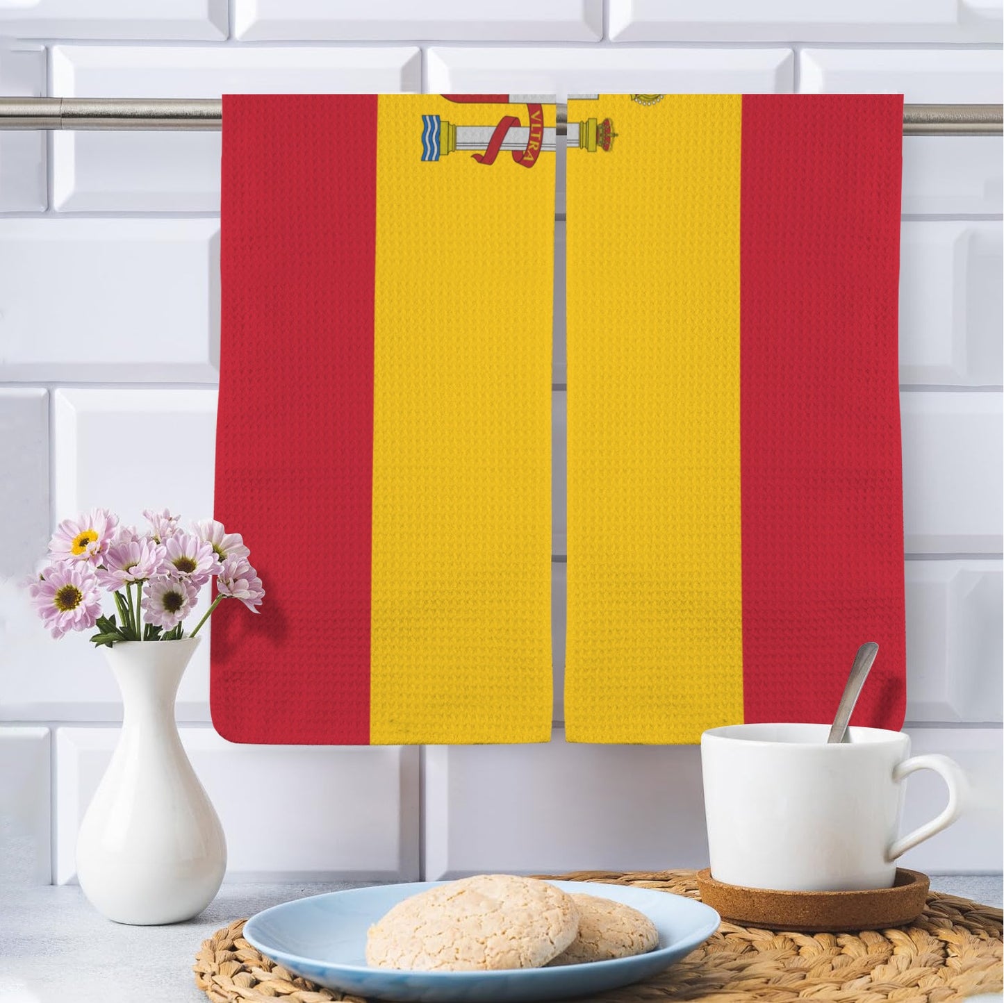 Spain Flag Inspired Kitchen Towel 40X60cm (Pack of 2) (Made in the USA)