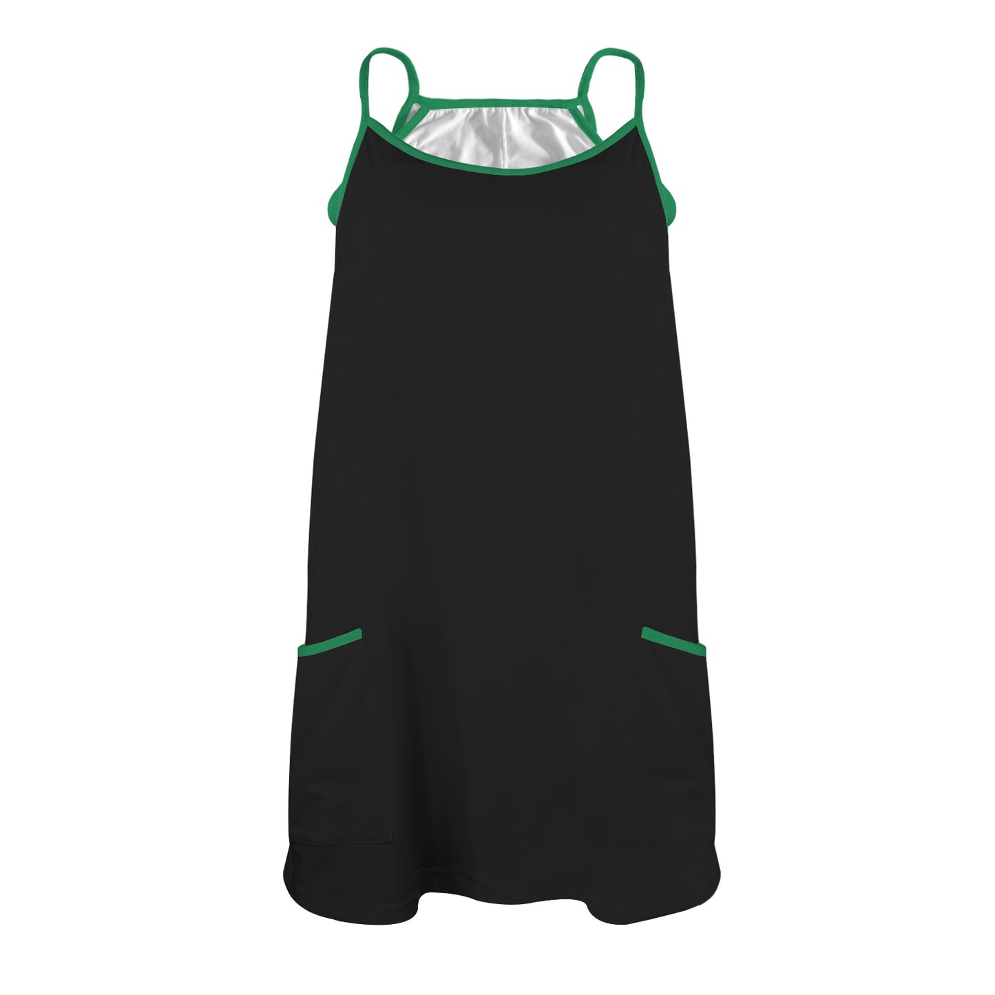 Thin Green Line Flag Inspired Women's Double-Layered Camisole Dress