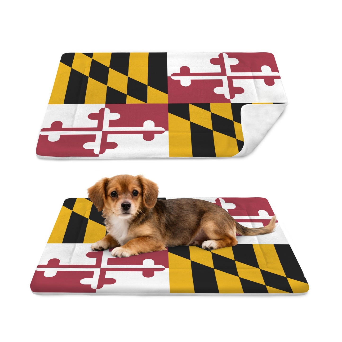Maryland Flag Inspired Pet Mat 25x18inch (Made in the USA)
