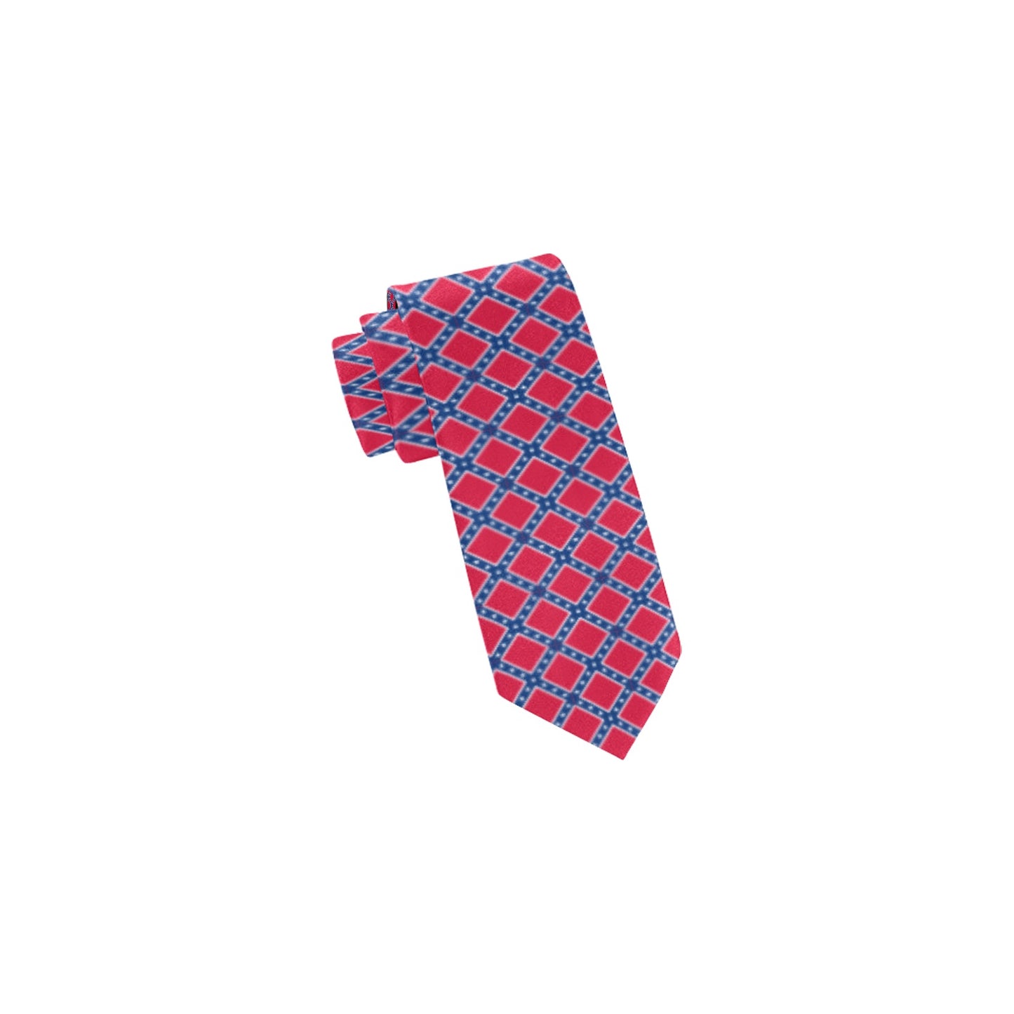 Confederate Battle Flag Inspired Pattern Classic Necktie (Two Sides)
