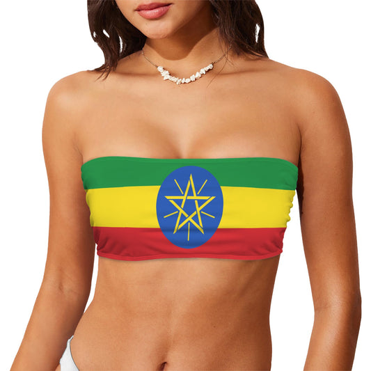 Ethiopia Flag Inspired Bandeau Tube Bikini Top