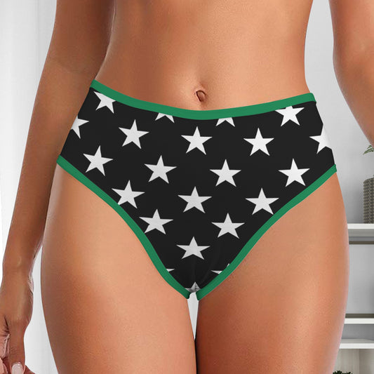 Thin Green Line Flag Inspired Women's High Waisted Brief