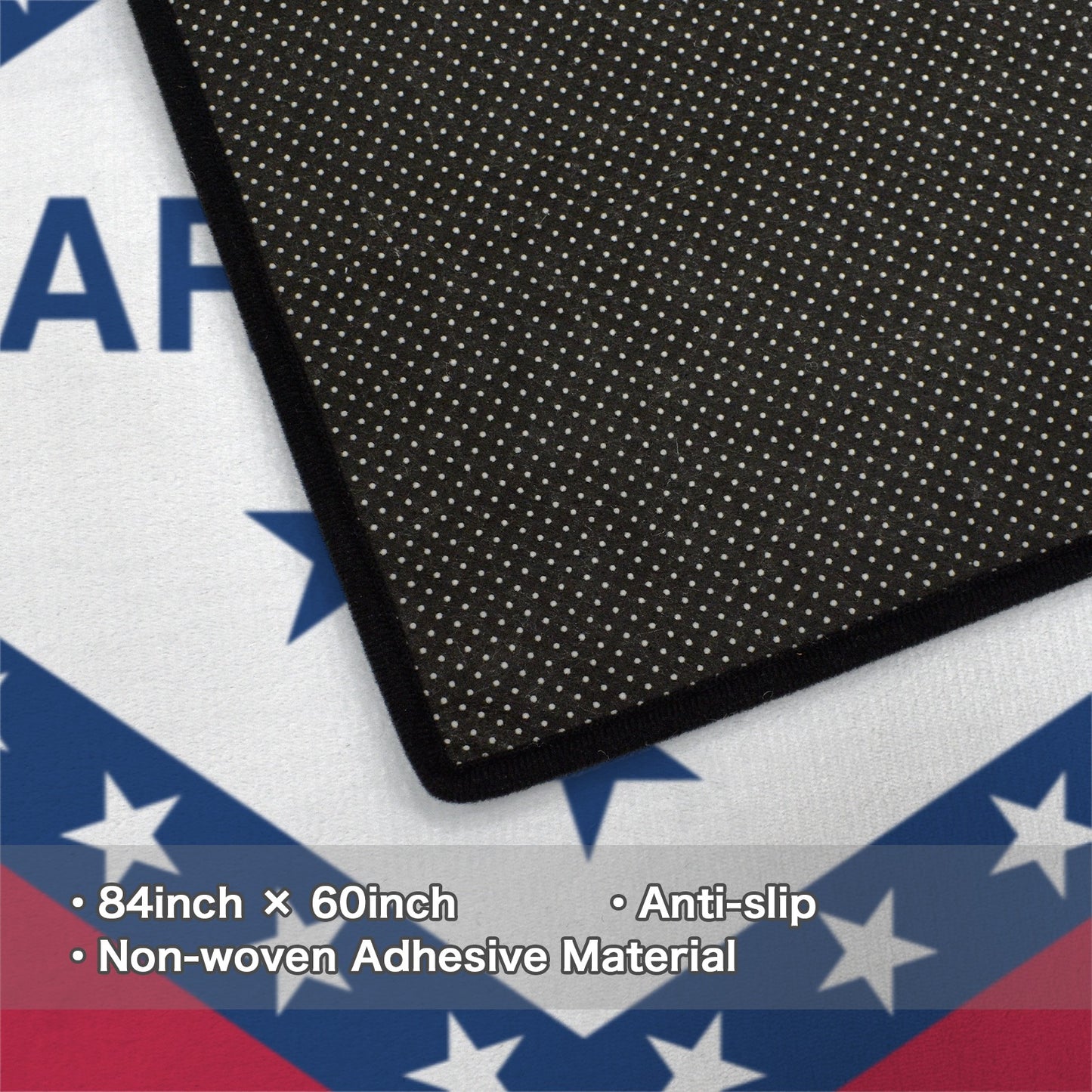 Arkansas Flag Inspired 84x60 Inch Area Rug with Black Binding (Made in the USA)