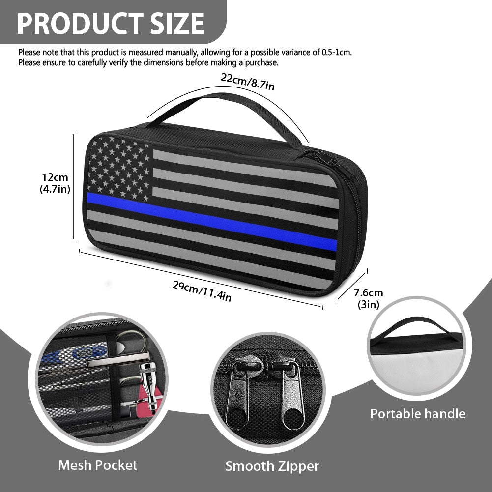 Thin Blue Line Flag Inspired (subdued) Stethoscope Storage Bag