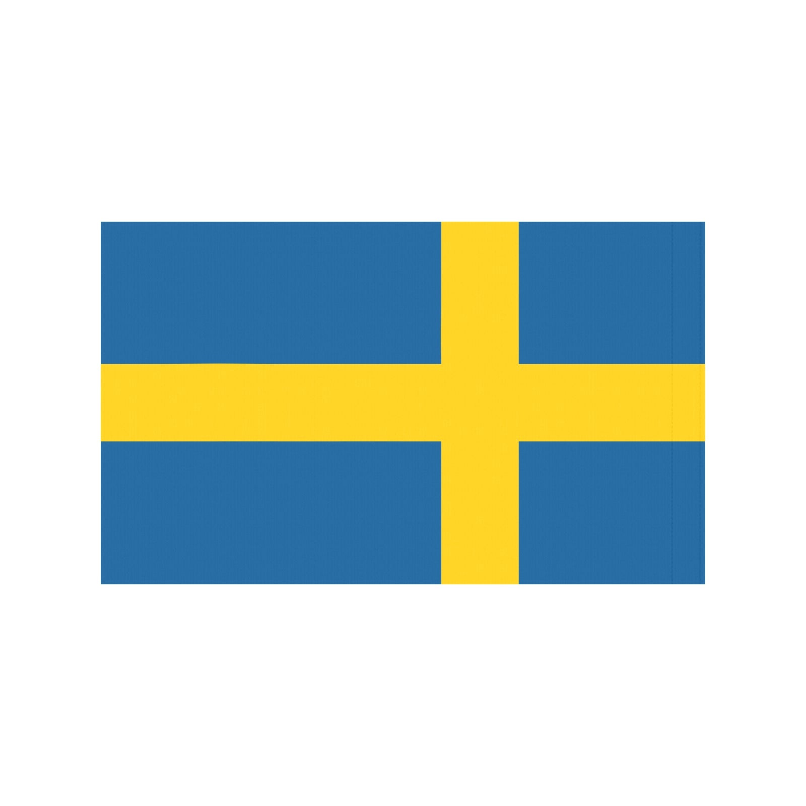 Swedish flag by Luv My Flag, blue background, yellow cross.