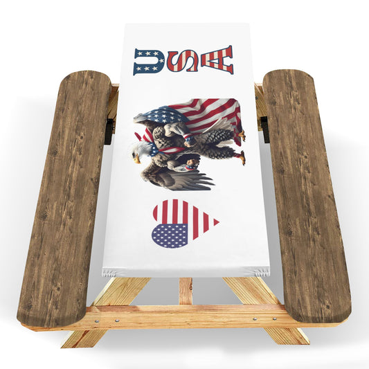 USA/American Flag Eagle with Cape Picnic Table Cover (72" x 30") (Made in the USA)