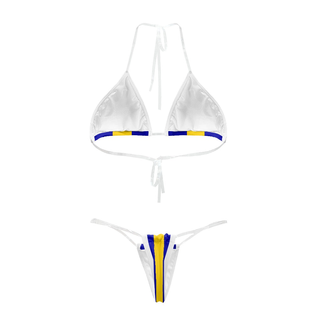 Barbados Flag Inspired Transparent String Bikini