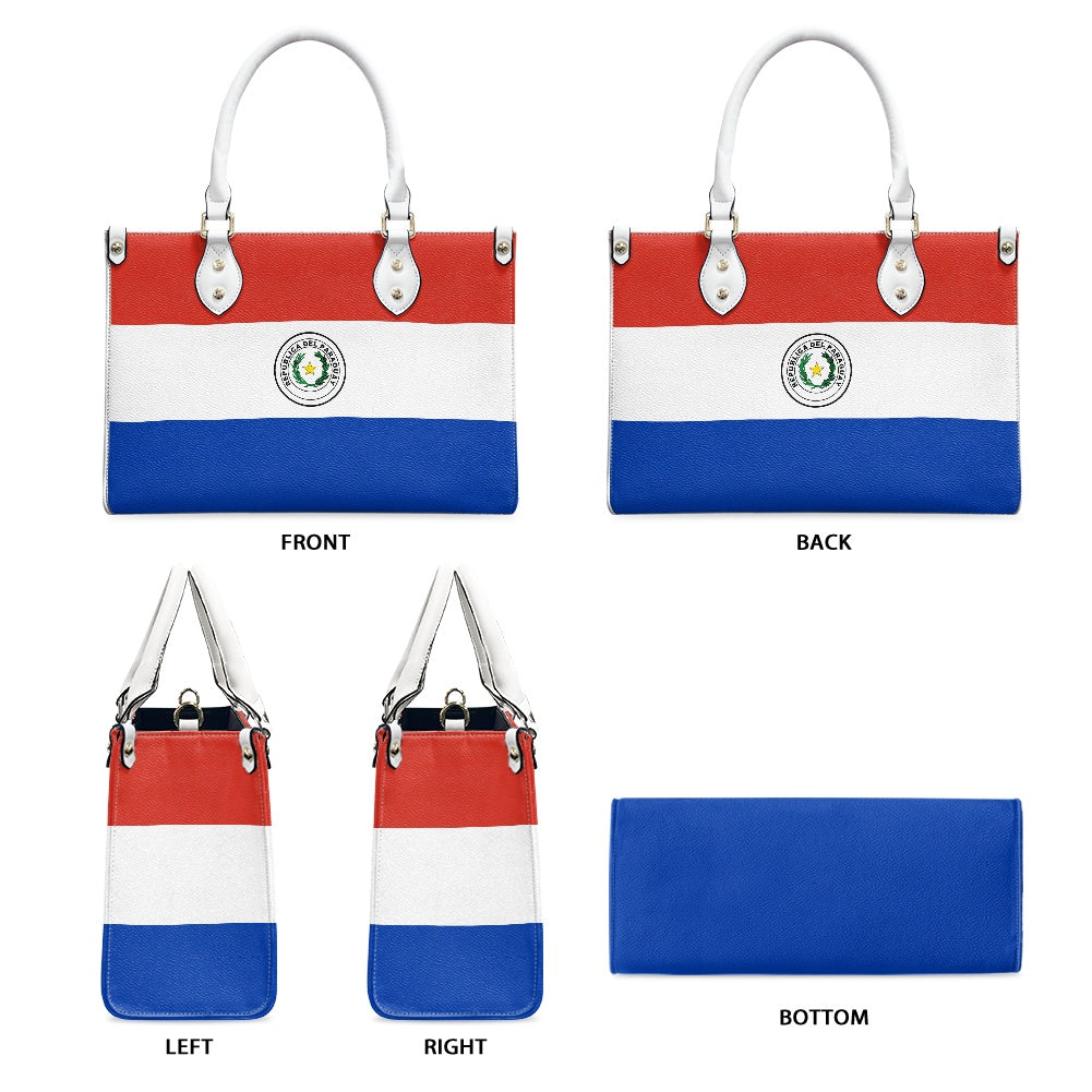 Paraguay Flag Bag With Flair Today – PU Leather Purse for Work or Play - Luv My Flag
