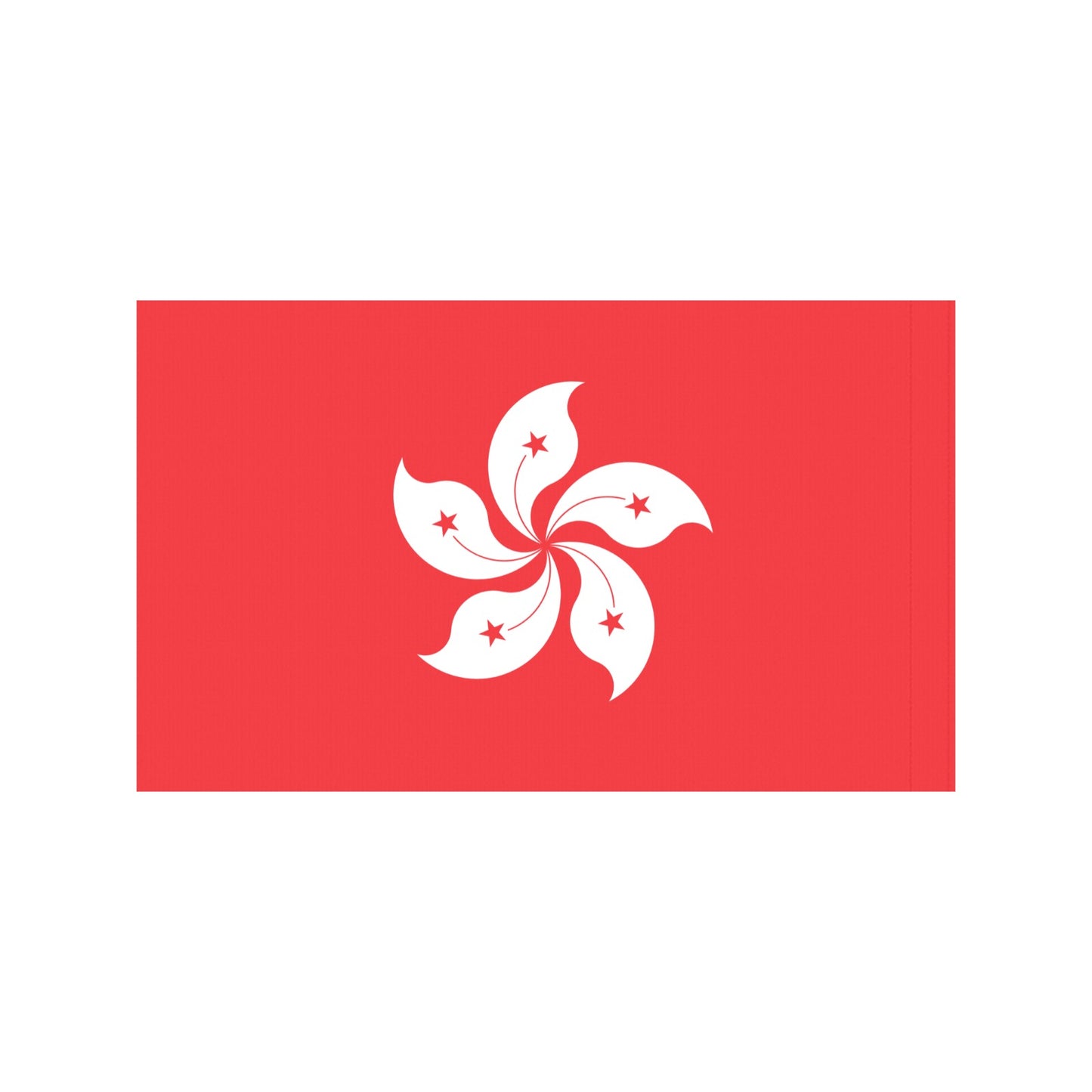 Red Hong Kong flag with white flower design, Luv My Flag.