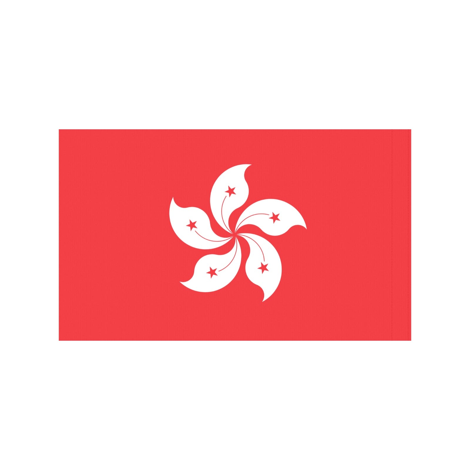 Red Hong Kong flag with white flower design, Luv My Flag.