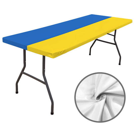 Ukraine Flag Inspired Custom Elastic Fitted Tablecloth 72x30 inch (Made in the USA)