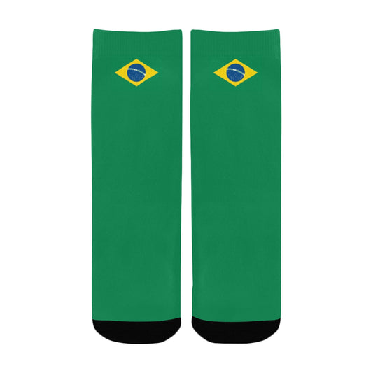 Brazil Flag Inspired Kid's Custom Socks (Made in the USA)