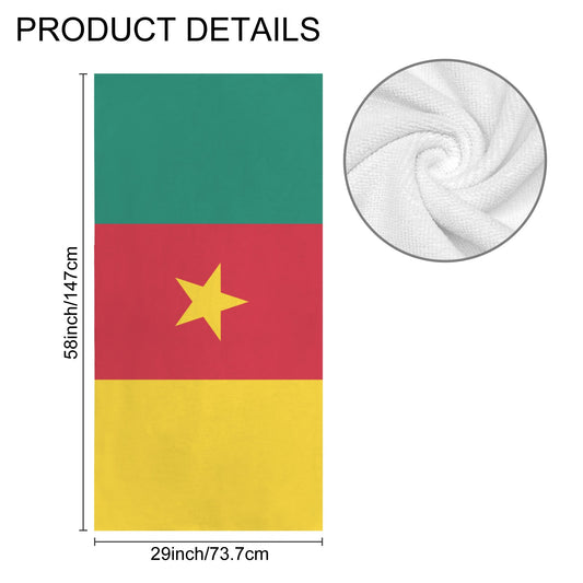 Cameroon Flag Inspired Custom Bath Towel 29"x58"(Made in USA)