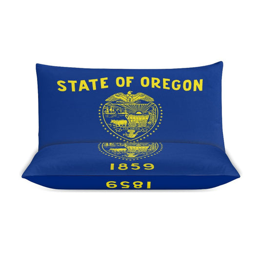 Oregon Flag Inspired 3-Piece Bedding Set (1 Duvet Cover + 2 Pillow Shams) – 102"×90"
