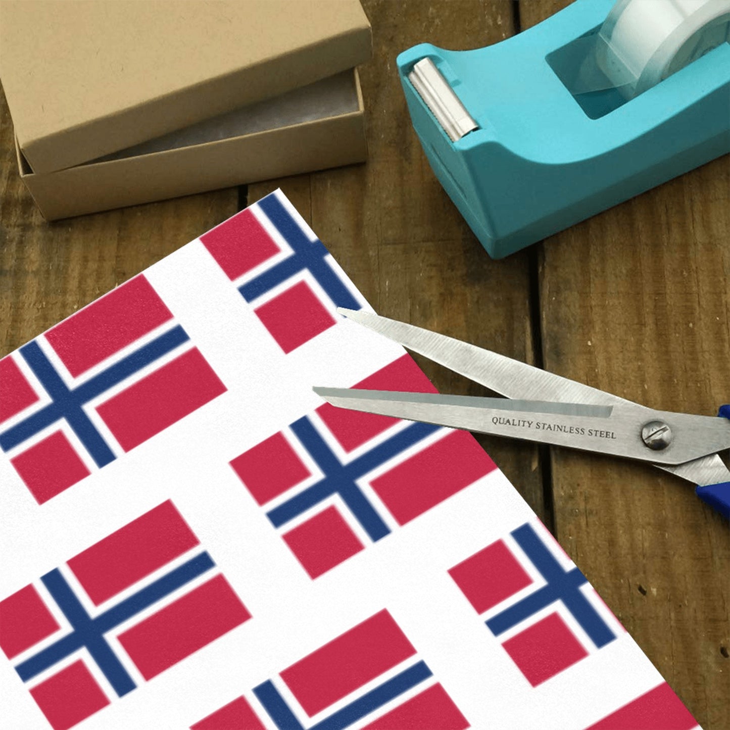 Norway Flag Custom Gift Wrapping Paper 58"x 22.5" (4 Rolls)