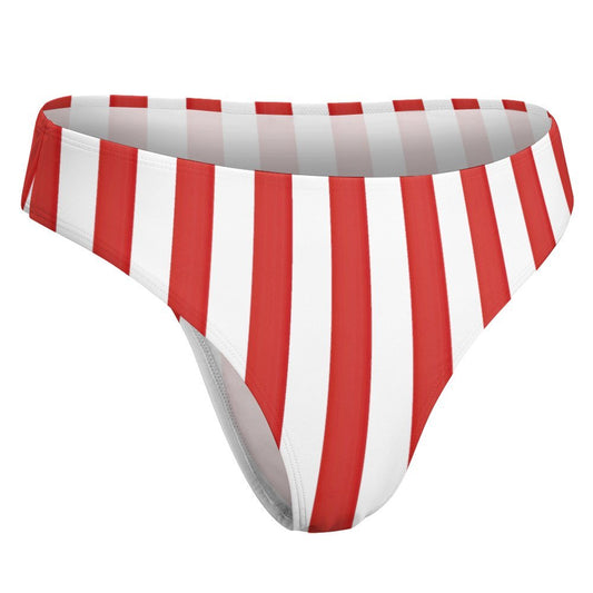 USA/American Flag Inspired Vertical Stripes T-Back Thong Bikini