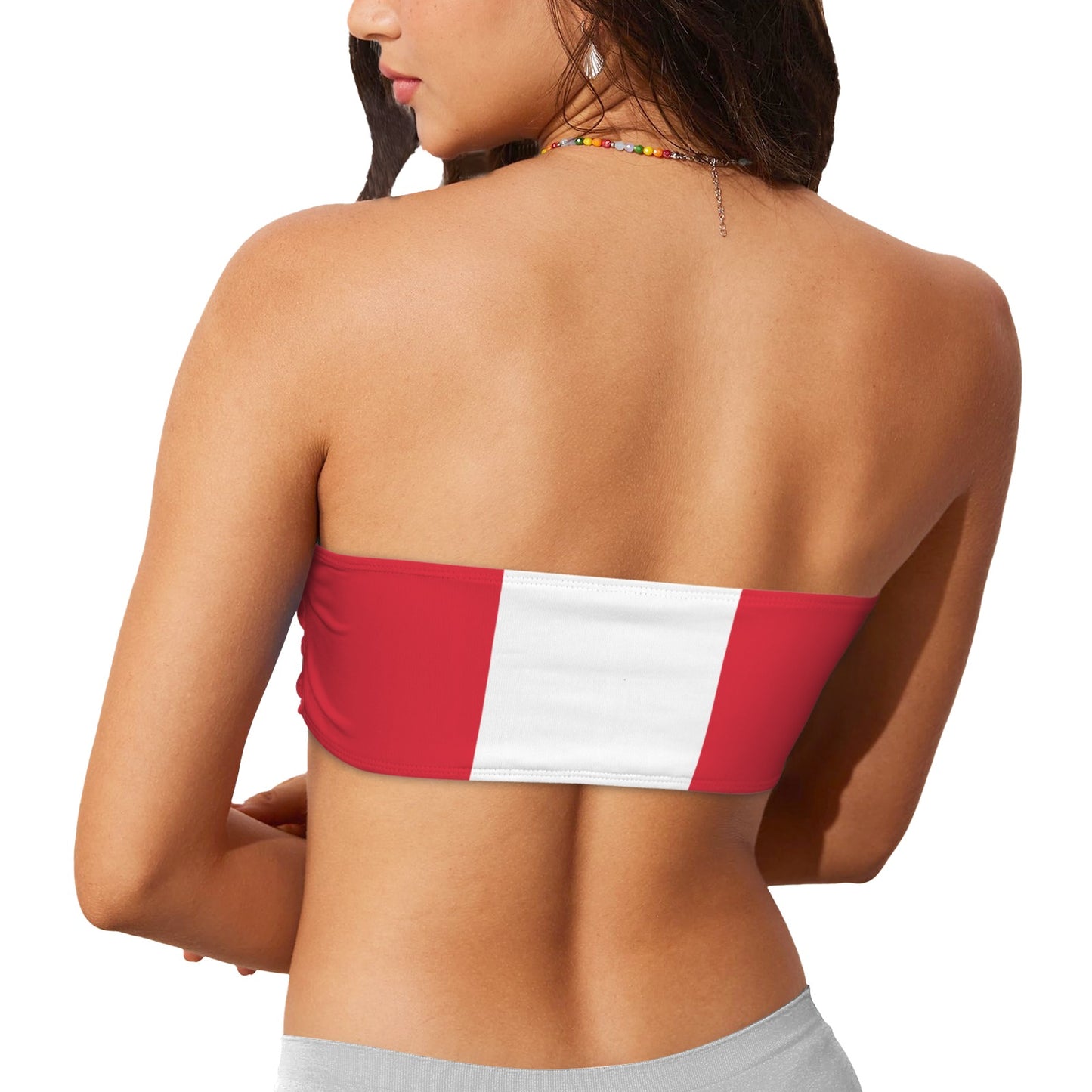 Peru Flag Inspired Bandeau Tube Bikini Top