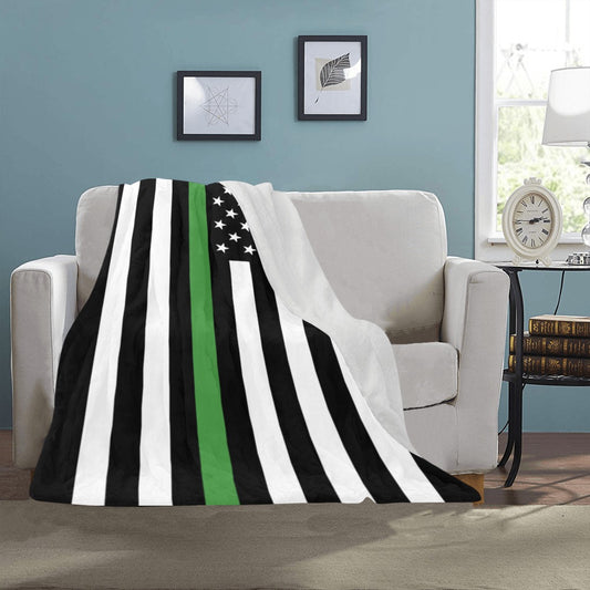 Cozy living room with Luv My Flag blanket display.