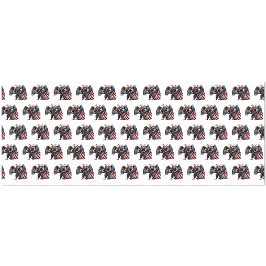 USA/American Flag Inspired Bald Eagle with American Flag Cape Custom Gift Wrapping Paper 58"x 22.5" (4 Rolls)