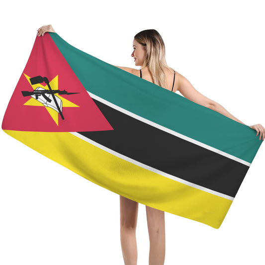 Mozambique Flag Inspired Custom Bath Towel 29"x58"(Made in USA)