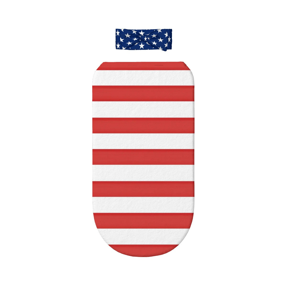 USA/American Flag Inspired Baby Swaddle Sack with Baby Headband